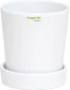Keramik Blumentopf Ibiza weiss matt mit Untersetzer Produktbild-Vorschau 1
