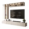 A modern, modular wall unit with integrated lighting, a television, and decorative items. Produktbild-Vorschau