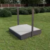 QLS Holz-Sandkasten 120 cm mit Sitzbank und grauem Dach Produktbild-Vorschau 7