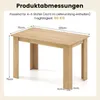 A diagram showing the dimensions of a wooden table. Náhled obrázku produktu