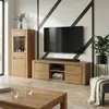 Highboard Eiche 60 cm Massivholz-Front Vitrine mit Glastür Produktbild-Vorschau 7