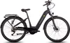 A black electric bicycle is shown against a white background. Produktbild-Vorschau