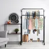 Vilde | Kledingrek, dubbel - 110x45x152 cm - Zwart - Metaal Productafbeelding-voorbeeld 6