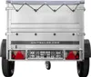 The rear view of a trailer on a white background. Produktbild-Vorschau