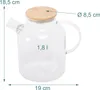 Teiera in vetro Relaxdays, coperchio in bambù, 1,8 litri, Anteprima dell’immagine prodotto 4