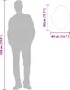 A diagram showing the dimensions of a product relative to a human silhouette. Produktbild-Vorschau