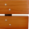 A close-up view of two wooden planks of a bench, held together by metal screws. Produktbild-Vorschau