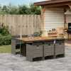 vidaXL 7-tlg. Garten-Essgruppe mit Kissen Grau Poly Rattan Produktbild-Vorschau 2