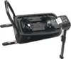 A black car seat base with a handle and adjustable leg. Produktbild-Vorschau