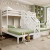 A child's bedroom with a white bunk bed, desk, and shelves. Náhled obrázku produktu