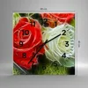 Wanduhr - Quadrat - Glasuhr - Blumen Blumenstrauß Rose - Produktbild-Vorschau 3