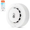A white smart home device with a thermometer icon on a white background. Podgląd zdjęcia produktu