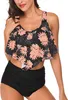 Bikini z wysokim stanem strój kąpielowy liście print Podgląd zdjęcia produktu 7