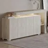 Credenza in legno "Beliz" - 170 x 35 x 80 cm - Travertino Anteprima dell’immagine prodotto 3