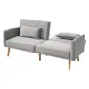 A gray sofa bed is shown against a white background. Voir les images du produit