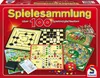A collage of various board games and game pieces, presented on a red background. Anteprima dell’immagine prodotto