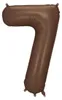 Folienballon Zahl 7 in Braun 86cm Produktbild-Vorschau 1