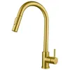 A gold kitchen faucet with a pull-out spray. Náhled obrázku produktu