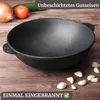 Gusseisen Wok 30 cm Asia Wokpfanne 4,7L Schmortopf Produktbild-Vorschau 3