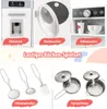 A collage of images showcasing different parts of a toy kitchen set, including appliances and utensils. Náhled obrázku produktu