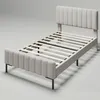 OKWISH Lit simple 90x200 - Lit rembourré avec cadre en bois Voir les images du produit 8