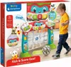 A child playing with a toy soccer goal. Produktbild-Vorschau