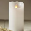 LED Echtwachs-Kerze ''Glow'', weiß,7.5x15cm, Timer, Produktbild-Vorschau 2