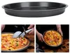 2 teglie antiaderenti per pizza, Acciaio al carbonio spesso Anteprima dell’immagine prodotto 4