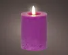 LED Kerze 7x11cm mit Timer  Wachs Rustik Lila / Warmweiß Produktbild-Vorschau 2