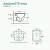 Technical drawing with dimensions of a wall-mounted toilet. Produktbild-Vorschau