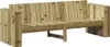 A wooden garden bench shown from the front on a white background. Produktbild-Vorschau
