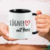 Huuraa Kaffeetasse Lügner mit Herz 330ml Schwarz Keramik Produktbild-Vorschau 3
