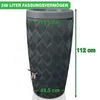 YourCasa Regentonne 240 Liter [Seabreeze Flower] Anthrazit Produktbild-Vorschau 3