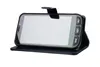 A black bookstyle wallet case for a smartphone is shown against a white background. Náhľad obrázku produktu