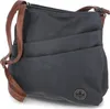 A dark blue Rieker crossbody bag with brown leather straps and a heart-shaped charm. Produktbild-Vorschau