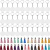 A collection of blank round acrylic keychains with tassels in various colors. Produktbild-Vorschau