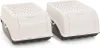 Two identical white and gray cat litter boxes are shown side-by-side against a white background. Anteprima dell’immagine prodotto