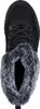 A top-down view of a black winter boot with gray faux fur lining. Voir les images du produit