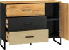 Sideboard 120cm, schwarz mit Eiche und sandfarben, Produktbild-Vorschau 2
