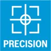 A blue square with a white graphic of a crosshair and the word PRECISION below it. Produktbild-Vorschau