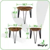 BEGRYF Couchtisch Set 3-teilig 59x52x45 cm dunkelbraun Produktbild-Vorschau 3