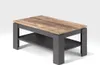 A coffee table with a wooden top and a gray base with a shelf. Podgląd zdjęcia produktu