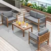 Merax 4-tlg. Gartenlounge-Set, Gartengarnitur aus Holz und Produktbild-Vorschau 1