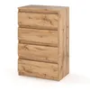 A chest of drawers with four drawers, made of wood-like material, shown against a white background. Produktbild-Vorschau