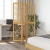 The Living Store 3-tlg. Raumteiler Braun Massivholz Produktbild-Vorschau 4