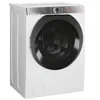 A white Hoover washing machine with a black door and silver control panel, shown from a three-quarter angle against a white background. Anteprima dell’immagine prodotto