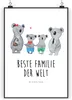 Mr. & Mrs. Panda Bild Koala Familie zwei DIN A4 - Weiß - Produktbild-Vorschau 1