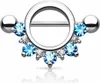 Brustwarzenpiercing Schild Nippelpiercing mit Zirkonia Produktbild-Vorschau 1