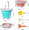 Woopie skládací kbelík s hráběmi a lopatou sada modrá Náhled obrázku produktu 11