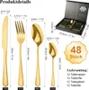 CMYbabee Besteck Set 48-teilig Gold, Edelstahl Besteck Set Produktbild-Vorschau 7